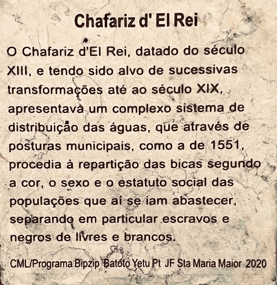 Plaque #13: Chafariz d'El Rey