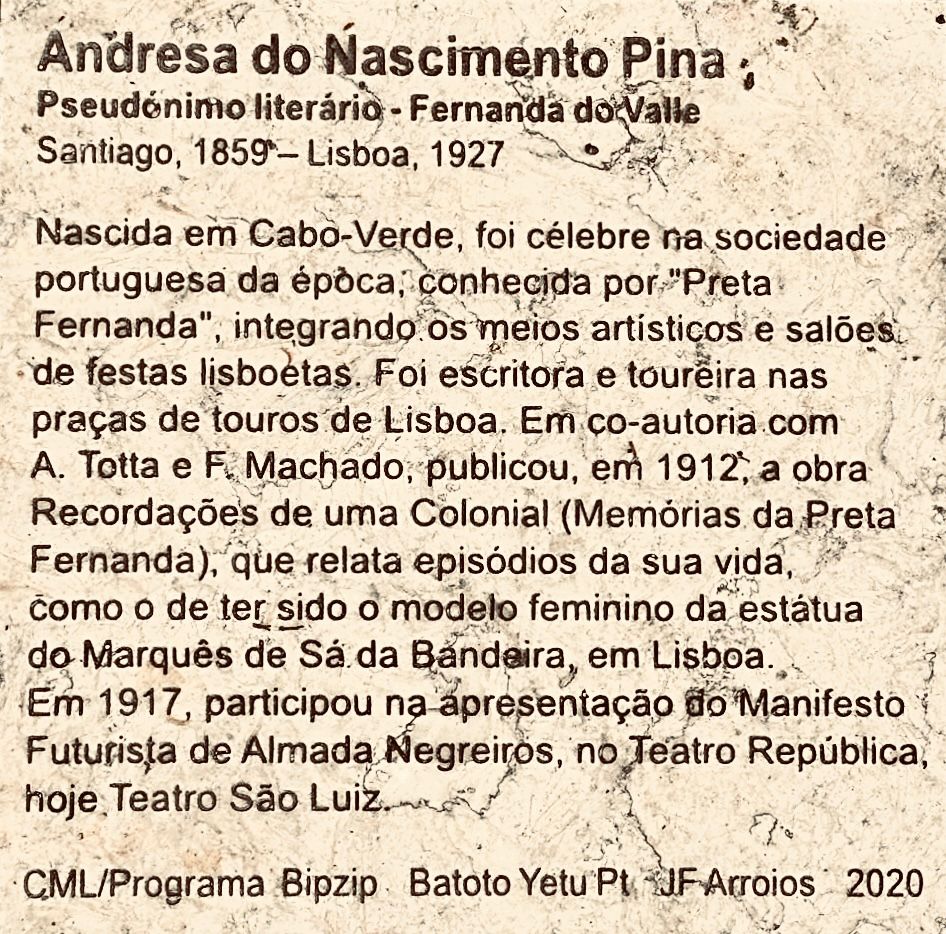 Plaque #1: Andresa do Nascimento Pina