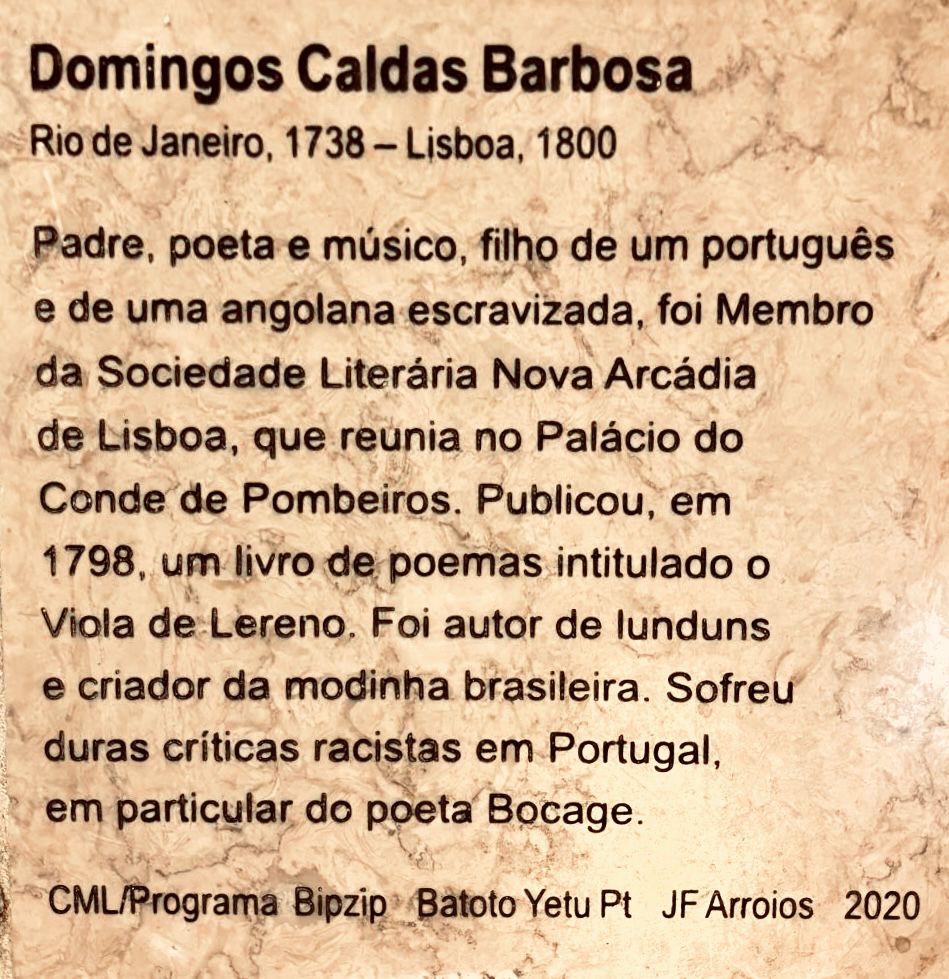 Plaque #2: Domingos Caldas Barbosa